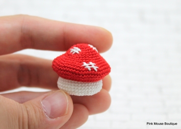Boîte Champignon Miniature (Modèle au Crochet)